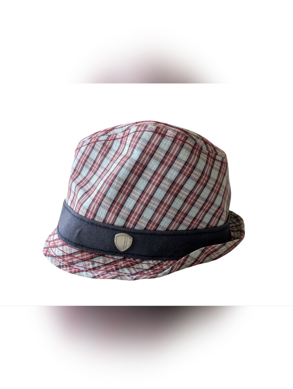Ben Sherman Trilby Hat Blue & Pink Plaid